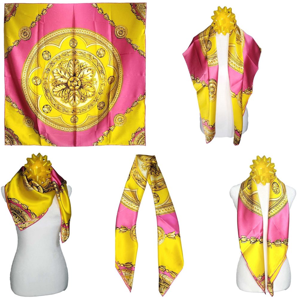 NWT Genuine 100% Mulberry Silk Satin Scarf 33"x33" Large Square Shawl 56991